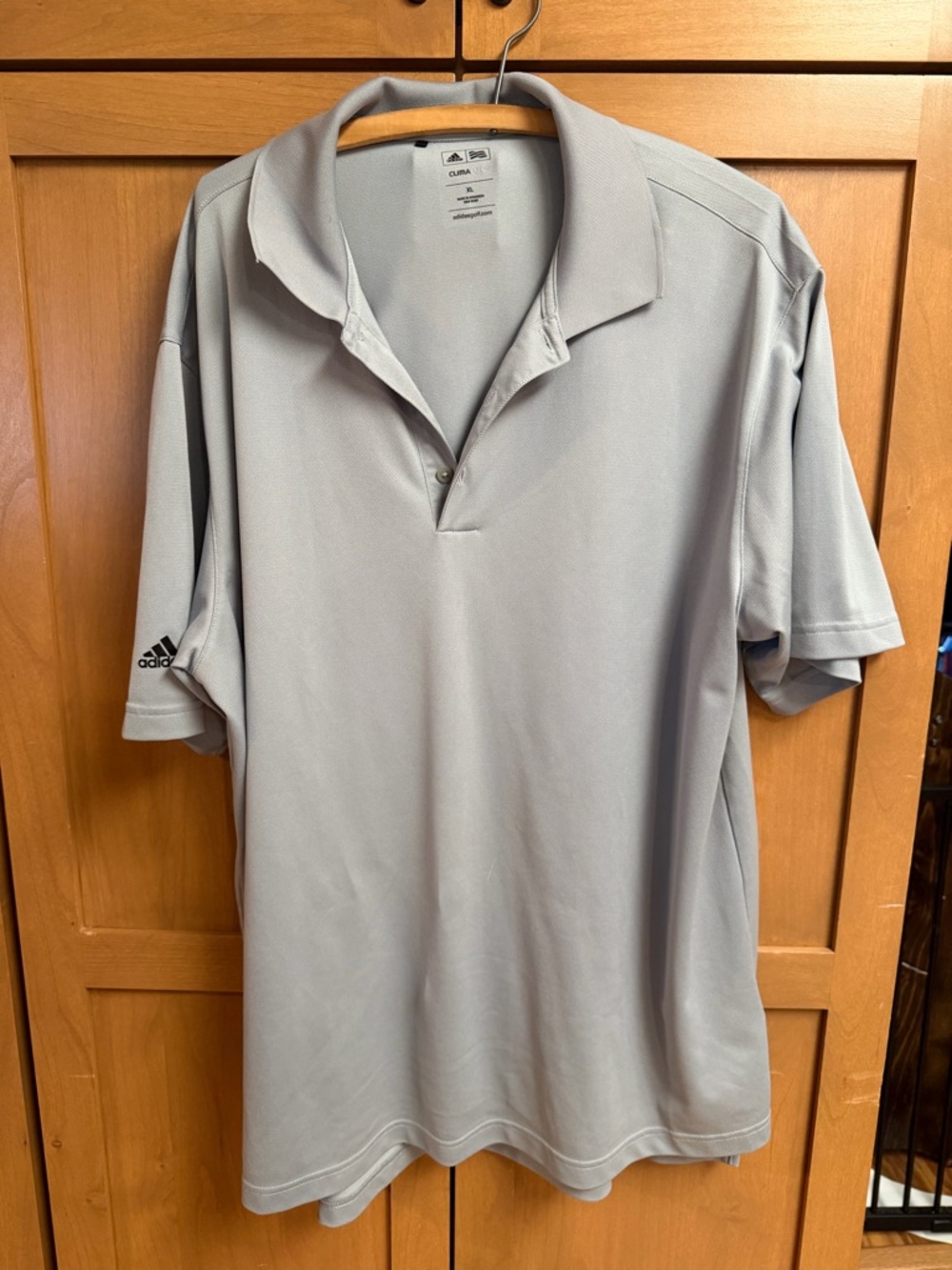 adidas Men’s Light Gray Short-Sleeve Polo